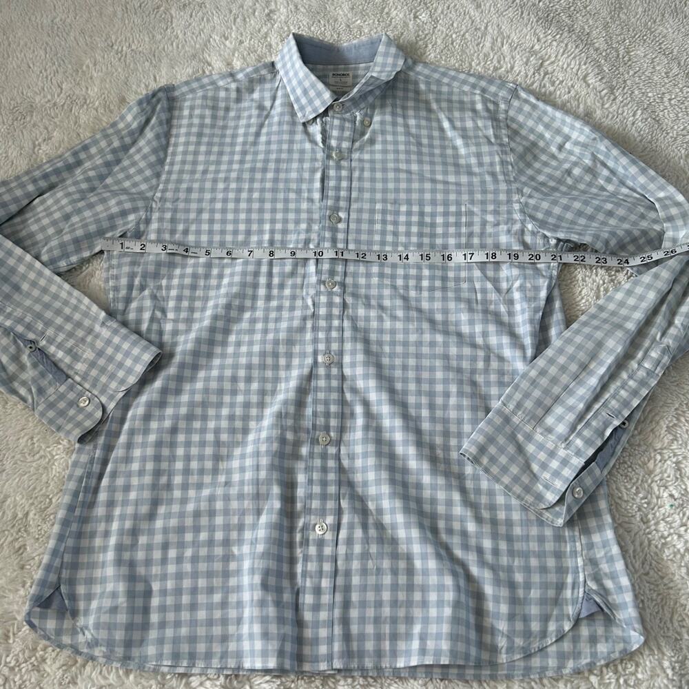 Bonobos Men Slim Fit Long Sleeve Blue Plaid Cotton Sz L Office Business Workwear - Picture 4 of 6